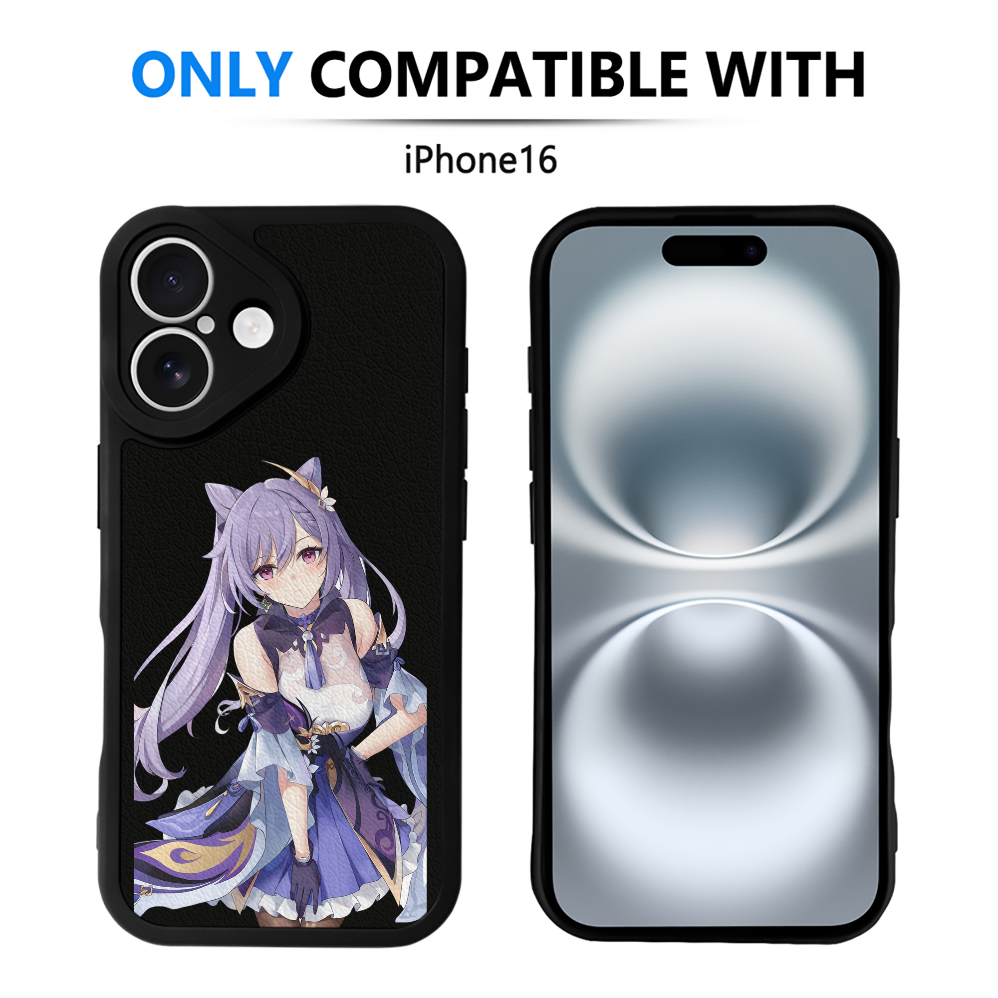 げんし神 刻晴 こくせい genshin Kokusei 【iPhone 16シリーズ対応】シリコンスマホケース（レザー調） 材質：シリコン
